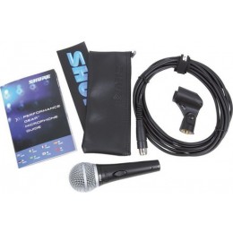 Shure PG58-XLR Вокальный кардиоидный динамический микрофон c выключателем и кабелем XLR -XLR