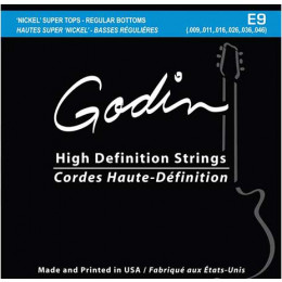Godin 008971 E-9 Комплект струн для электрогитары, 9-46, Super Tops/Regular bottoms