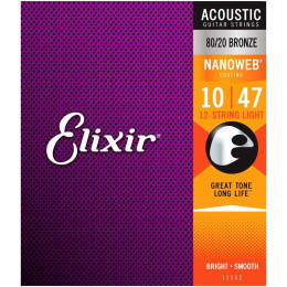 Elixir 11152 Nanoweb ANTI-RUST Light Струны для 12-ти струнной гитары
