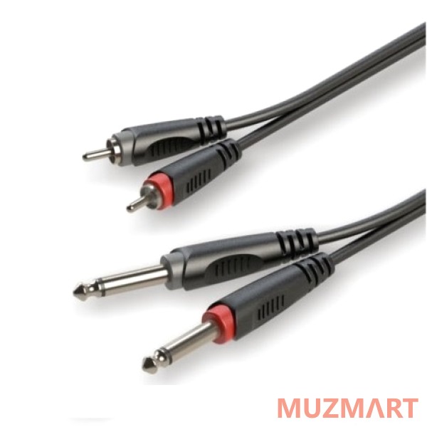 Roxtone RACC150/2 Аудио-кабель 2 x RCA - 2 x 6,3 mono Jack, 2м
